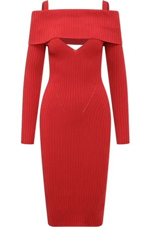 andre damo Ribbed midi dress