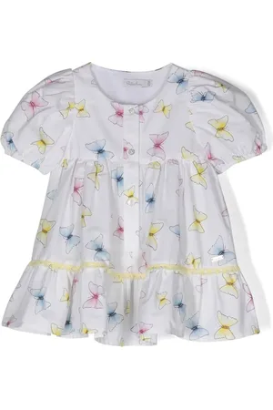 PATACHOU Butterfly-print tiered dress
