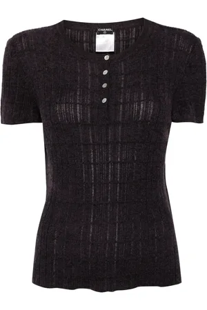 CHANEL 2001 cotton-cashmere knitted top
