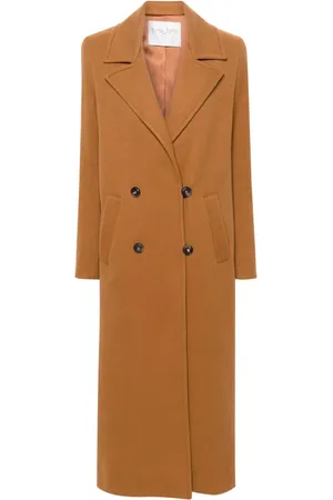 FORTE FORTE Double-breasted virgin wool maxi coat