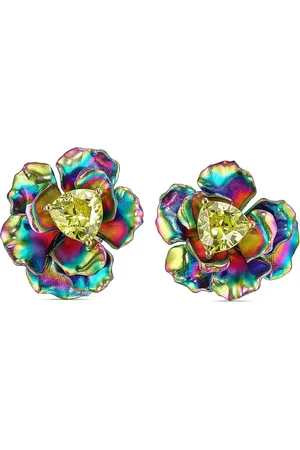 Anabela Chan 18kt yellow gold vermeil Rainbow Bloom quartz earrings