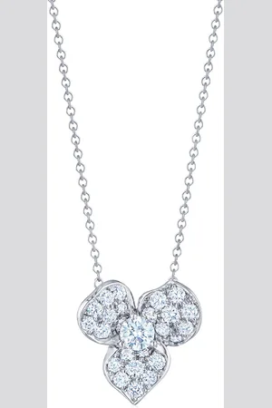 Kwiat 18kt white gold diamond floral pendant