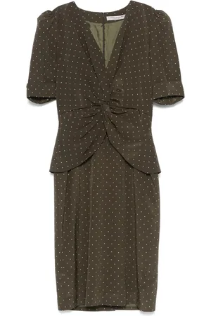 Alessandra Rich Polka-dot silk midi dress
