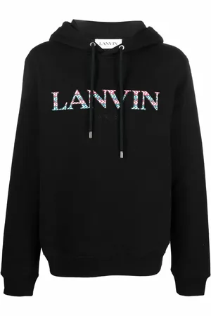Lanvin Embroidered-logo drawstring hoodie