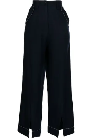 LOVEBIRDS Wide-leg cropped trousers