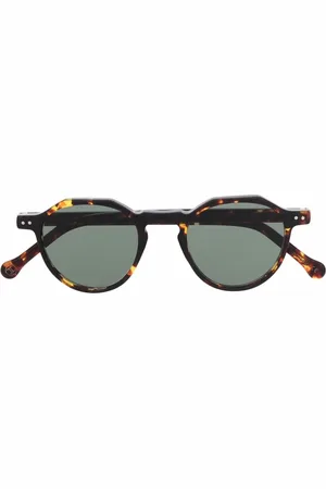 LESCA Round frame tortoiseshell sunglasses