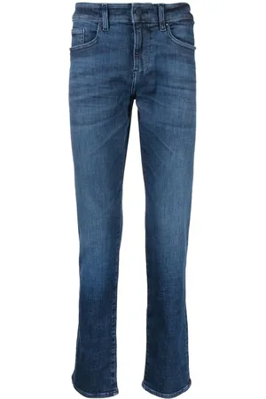 HUGO BOSS Logo-patch straight-leg jeans