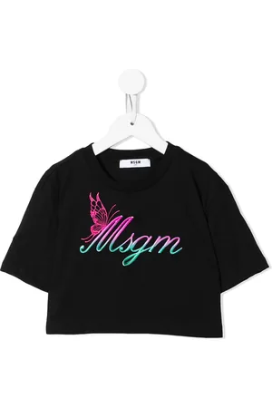 Msgm Logo-print cropped T-shirt