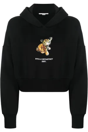 Stella McCartney Tiger-print cropped hoodie