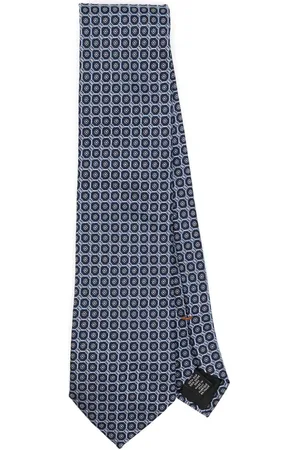 Ermenegildo Zegna Patterned-jacquard silk tie