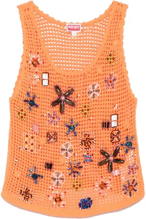 Kenzo Embellished crochet top