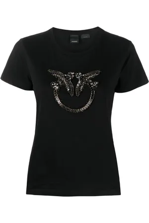 Pinko Love Birds bead-embellished T-shirt