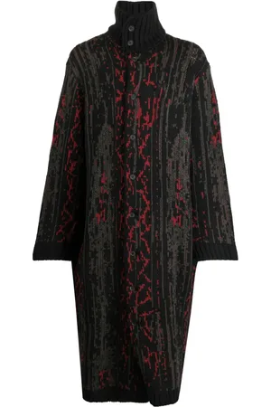 YOHJI YAMAMOTO Patterned high-neck coat