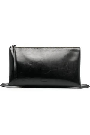 Jil Sander Debossed-logo leather clutch