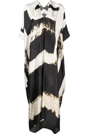 MASNADA V-neck short-sleeve long dress