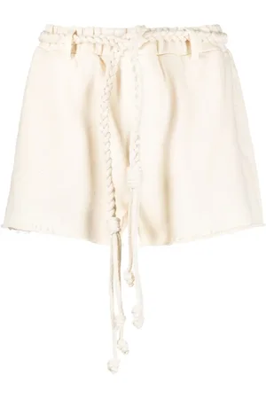 Alanui Braided-belt cotton shorts