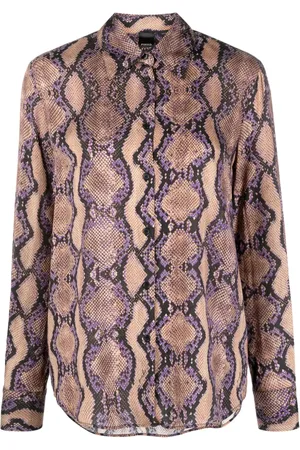 Pinko Snakeskin-print long-sleeve shirt