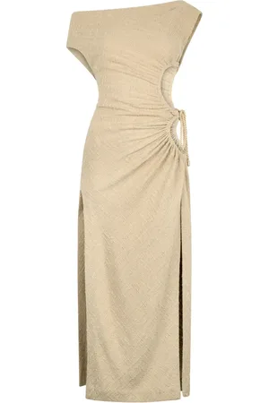 Roberto Cavalli Asymmetric-neck midi dress