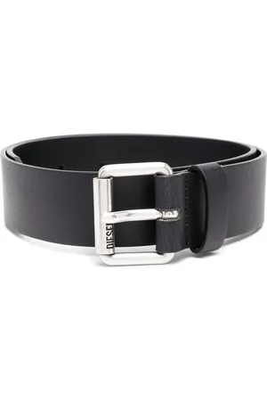 Diesel Logo-engraved buckle leather belt