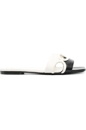 VALENTINO GARAVANI Chain 1967 leather flat sandals