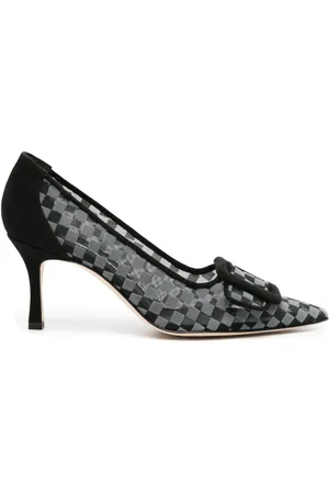 Manolo Blahnik Maysale 70mm checkerboard pumps