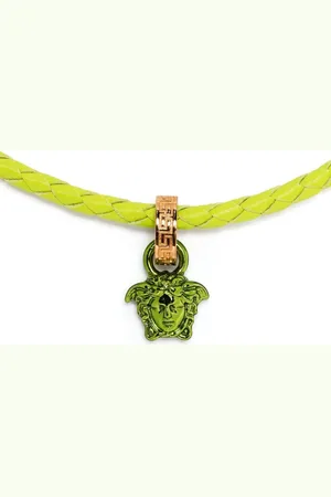 VERSACE Medusa pendant leather necklace