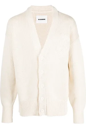 Jil Sander Embroidered-logo cotton cardigan