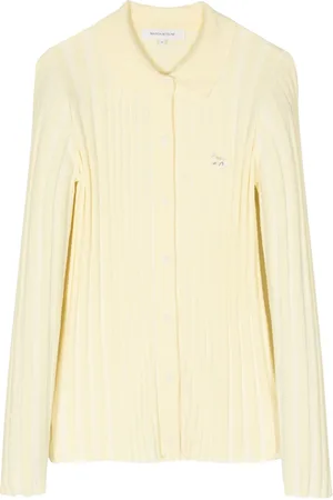 Maison Kitsuné Baby Fox-embroidered ribbed cardigan