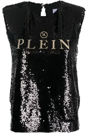 Philipp Plein Sequin-embellished sleeveless blouse