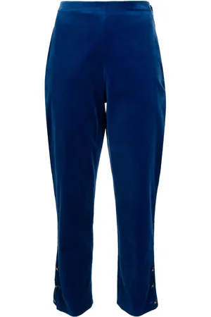 CHANEL 1990-2000s straight-legged cropped velvet trousers