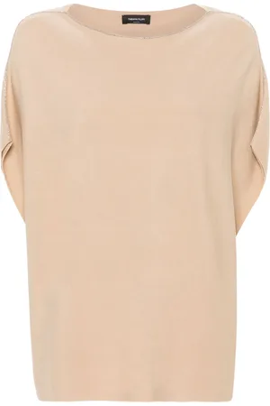 Fabiana Filippi Beaded-trim cotton knitted top
