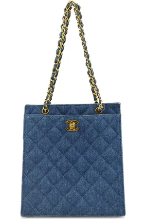 CHANEL 1998 quilted denim tote bag