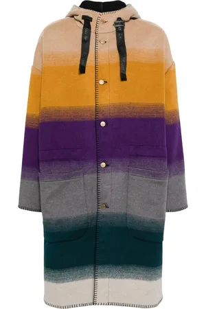 Roberto Cavalli Blanket Stitched colour-block coat