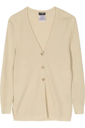 CHANEL 2000 Cam??lia-buttons V-neck cardigan