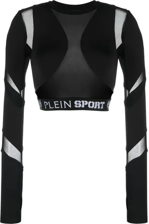 Philipp Plein Cut-out detail long-sleeved crop top