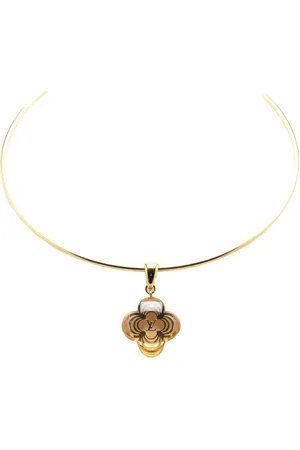 LOUIS VUITTON 2000-2024 Plated Resin A La Folie Pendant Choker Necklace costume necklace
