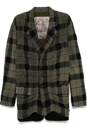 ZIGGY CHEN Check pattern blazer