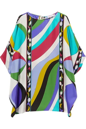 Puccini Pesci-print silk kaftan dress