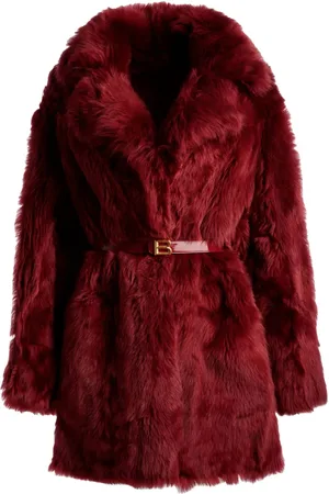 Bally Belted faux-fur coat