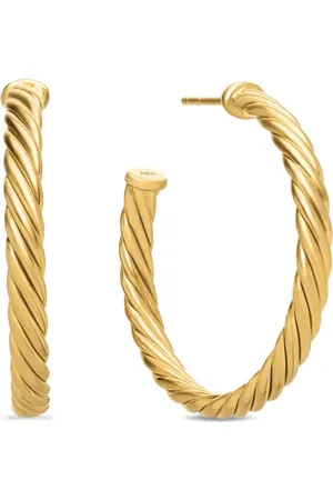 David Yurman 18kt yellow Cablespira hoop earrings