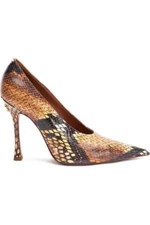 Roberto Cavalli Snake-embossed high-heel pumps