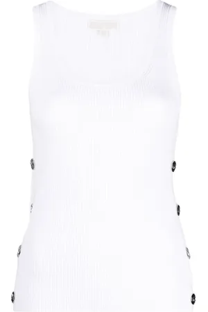 Michael Kors Button-embellished ribbed tank top