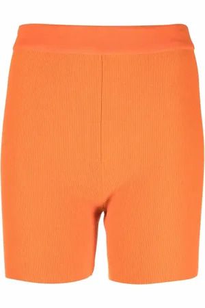 Jacquemus Le Short Arancia ribbed biker shorts