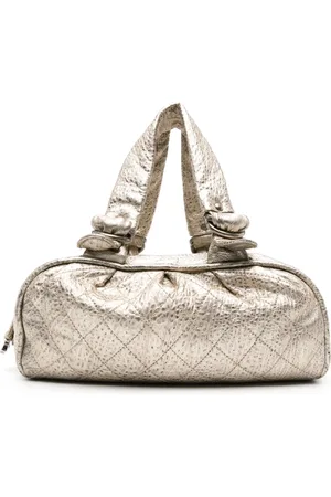 CHANEL 2006-2008 diamond-quilted metallic tote bag