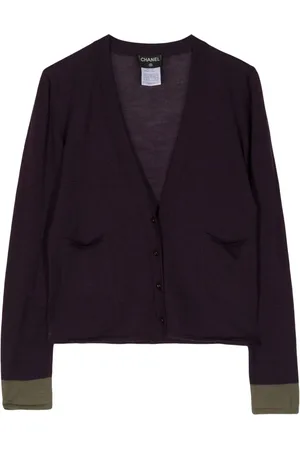 CHANEL 1999 contrast-trim cardigan