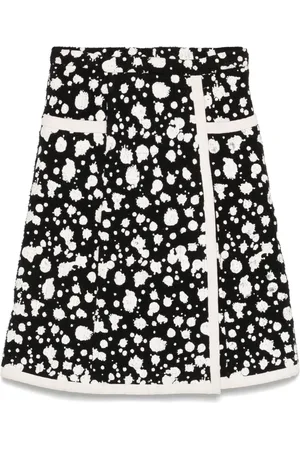 CHANEL Paint-splatter midi skirt
