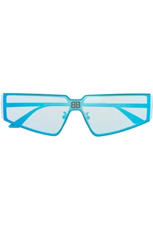 Balenciaga Mirrored geometric-frame sunglasses