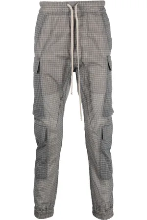 Rick Owens Check-print drawstring trousers