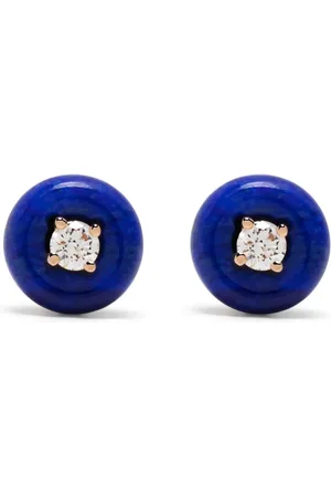 Fernando Jorge 18kt rose Orbit Small diamond and lapis lazuli studs