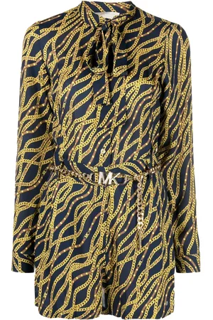Michael Kors Chain-link print long-sleeve jumpsuit
